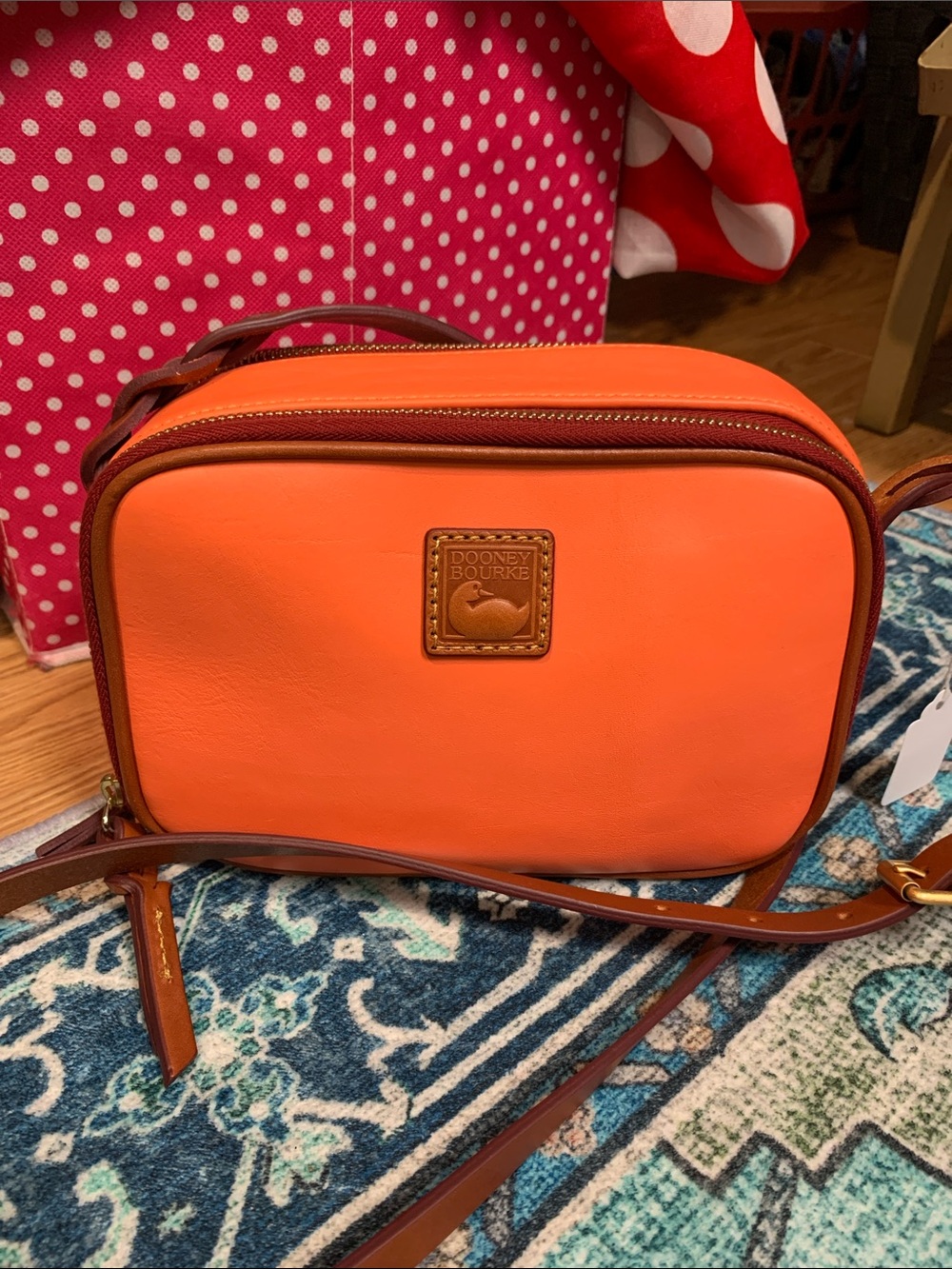 Dooney & Bourke Florentine deni new crossbody camera bag QVC orange